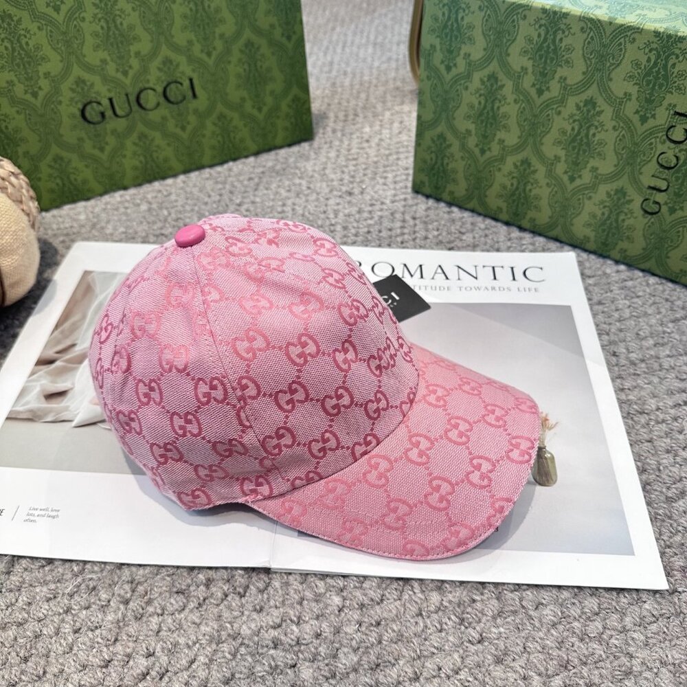 Gucci Pink Logo Pattern Cap - Picture 3 of 9